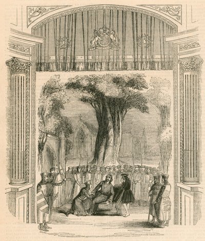 Ultima scena della commedia Re Giovanni, Teatro Drury Lane, Londra da English School