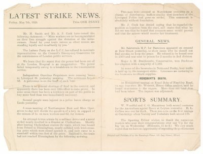 Ultime notizie sullo sciopero, 7 maggio 1926 da English School