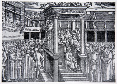 Latimer che predica davanti a Edoardo VI, illustrazione da The History of the Nation da English School