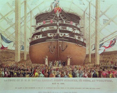 Varo della H.M.S. Royal Albert, Vapore a Elica, 131 Cannoni, a Woolwich, 13 maggio 1854 da English School