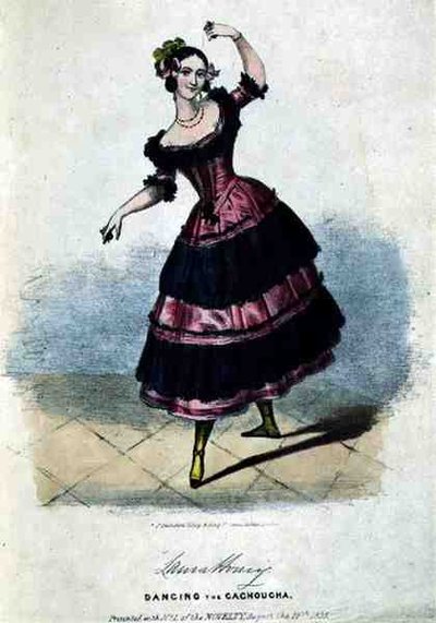 Laura Honey (c.1816-43) che balla la Cachoucha da English School