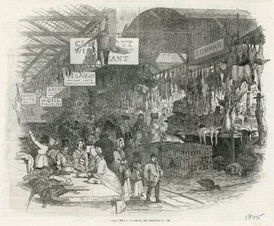 Mercato di Leadenhall alla Vigilia di Natale, 1845 da English School