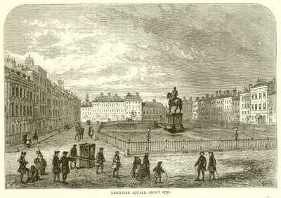 Leicester Square, intorno al 1750 da English School