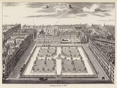 Leicester Square nel 1700 da English School