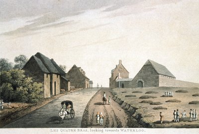 Les Quatre Bras, guardando verso Waterloo, pubblicato da R. Bowyer da English School