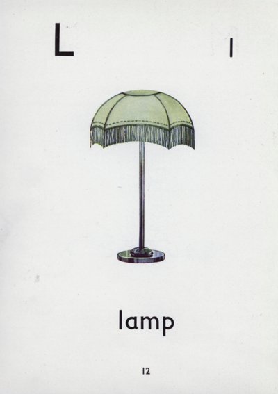 Lettera L, lampada da English School