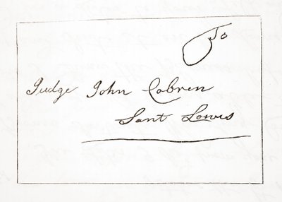 Lettera di Daniel Boone al giudice John Cobren, originale datata 5 ottobre 1809 da English School