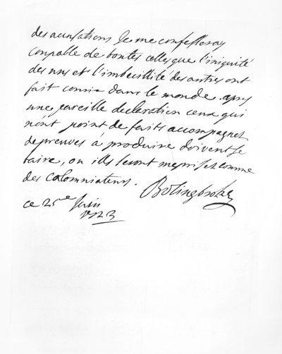 Lettera inviata da Lord Bolingbroke all