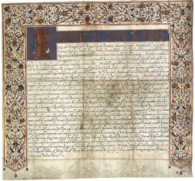 Lettera al sultano Osman Han dal re Giacomo VI e I da English School