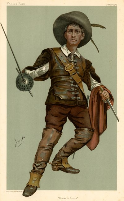 Lewis Waller, Dramma Romantico, caricatura di Vanity Fair, 13 ottobre 1904 da English School