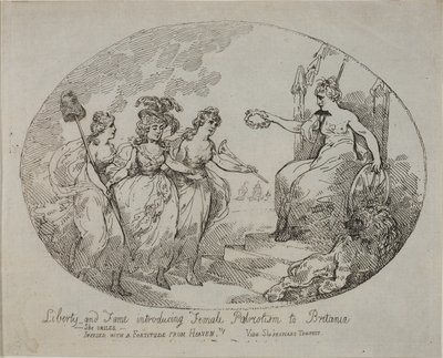 Libertà e Fama introducono il Patriottismo Femminile; Britannia e la Duchessa del Devonshire da English School