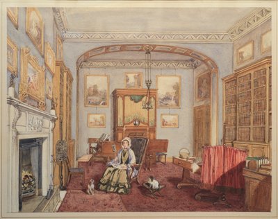 Biblioteca - Sala della Musica con il Bacco e Arianna di Northwick dopo Tiziano, c.1830 da English School
