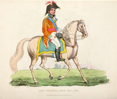 Tenente Generale Lord Hill KB, pub. da Richard Evans, inciso da Romney, illustrazione da An Historical Account of the Battle of Waterloo di William Mudford, 1816 da English School