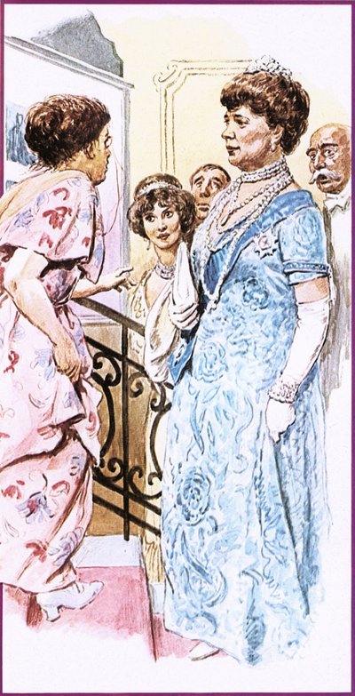 Lilian Baylis che dice alla Regina Maria cosa pensava del suo arrivo in ritardo da English School