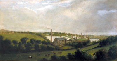 Mulino di lino a Chapelizod, vicino a Lucan, Dublino, Irlanda, c.1840 da English School