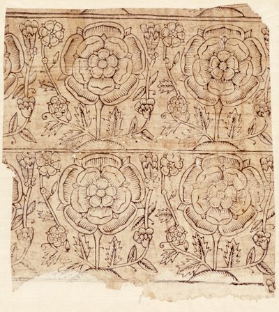 Carta da rivestimento con motivo di Rosa Tudor, c.1550 da English School