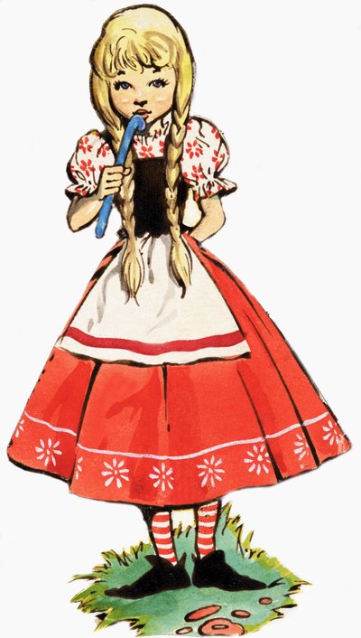 Bambina con bastone da English School