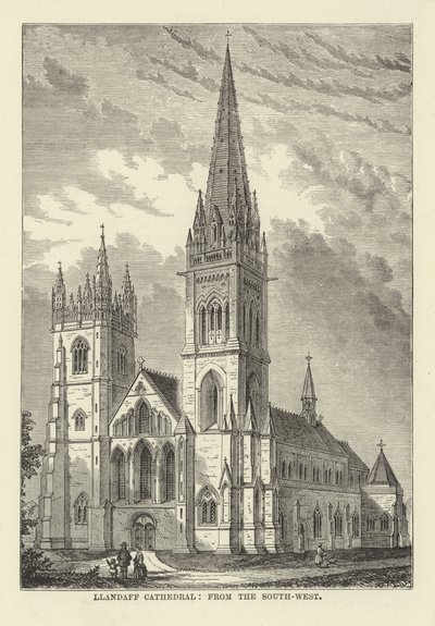 Cattedrale di Llandaff, da sud-ovest da English School
