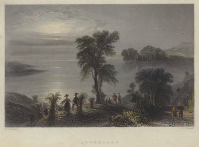 Lochmaben, Scozia (incisione colorata) da English School