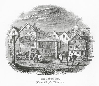 Club di Londra: Il Tabard Inn (incisione) da English School