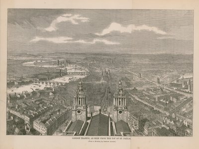 Traffico di Londra visto dalla cima della Cattedrale di St Paul da English School