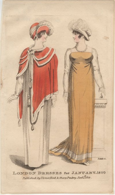 Abiti di Londra per gennaio 1809, 1809 da English School