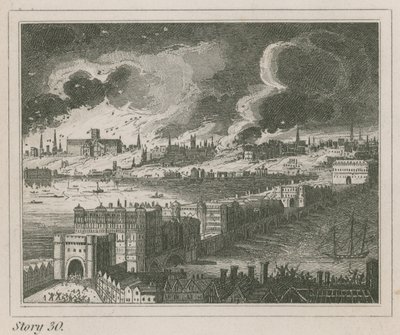 Londra durante il Grande Incendio da English School