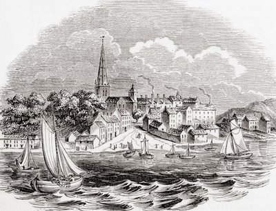 Londonderry, Irlanda del Nord, da Old England: A Pictorial Museum, pub. 1847 da English School