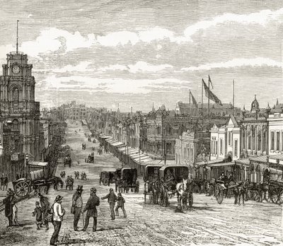 Guardando verso est lungo Bourke Street, Melbourne, c.1880, da 