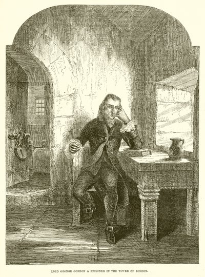 Lord George Gordon prigioniero nella Torre di Londra da English School