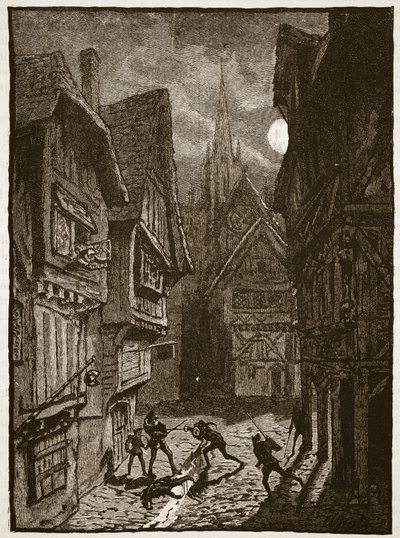 Lord Grey e i suoi seguaci attaccano il conte di Southampton, illustrazione da Cassells Illustrated History of England da English School