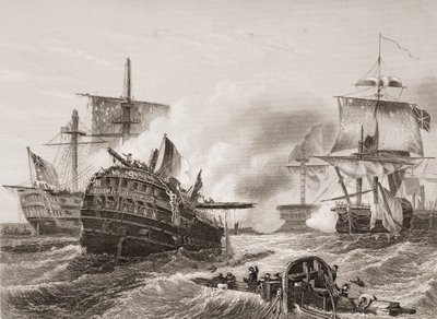 La Vittoria di Lord Howe sui Francesi, illustrazione da 