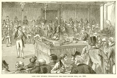 Lord John Russell che introduce il primo disegno di legge sulla riforma, A.D. 1831 da English School