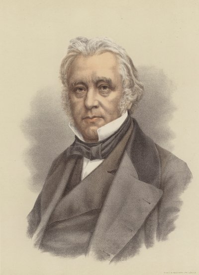 Lord Macaulay, storico e politico britannico (litografia a colori) da English School