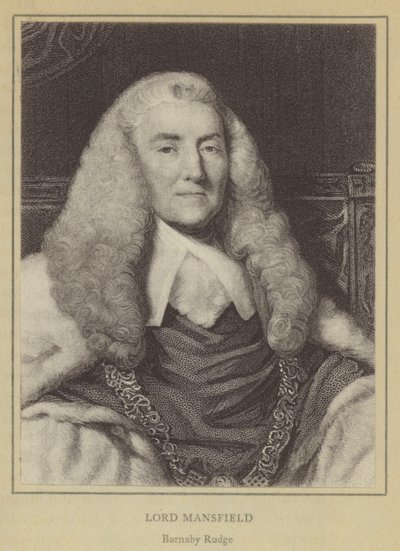 Lord Mansfield, Barnaby Rudge (litografia) da English School