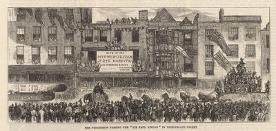 Giorno del Lord Mayor: La processione passa davanti a Sir Paul Pindar da English School