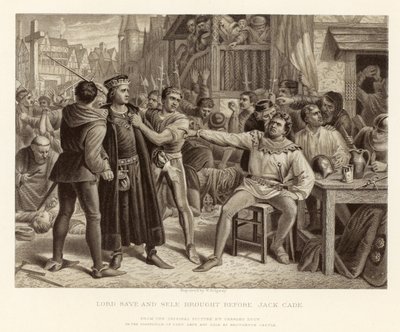 Lord Saye e Sele portati davanti a Jack Cade; da un quadro originale di Charles Lucy da English School