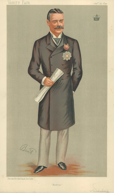 Lord Wenlock, Madras, 28 gennaio 1893, caricatura di Vanity Fair da English School