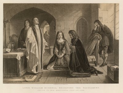 Lord William Russell riceve il sacramento prima della sua esecuzione, 21 luglio 1683 da English School
