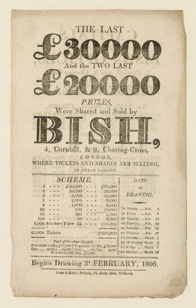 Pubblicità della lotteria da English School