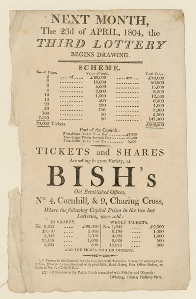 Pubblicità della lotteria da English School