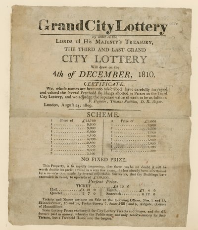 Pubblicità della lotteria da English School