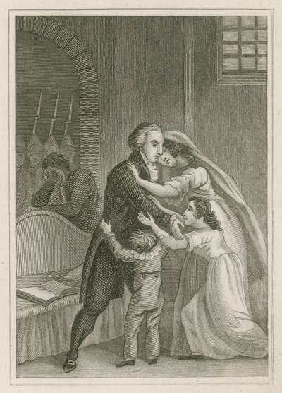 Luigi XVI di Francia che si congeda dalla sua famiglia, 1793 da English School