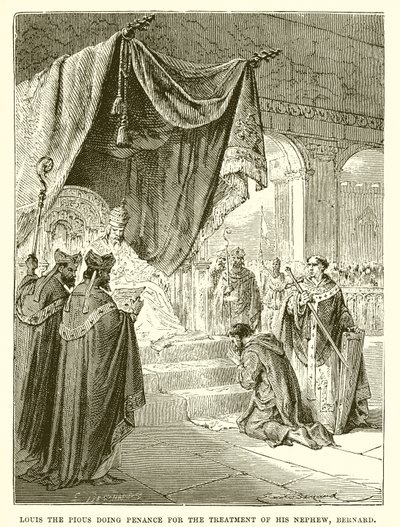 Ludovico il Pio fa penitenza per il trattamento del nipote, Bernardo da English School