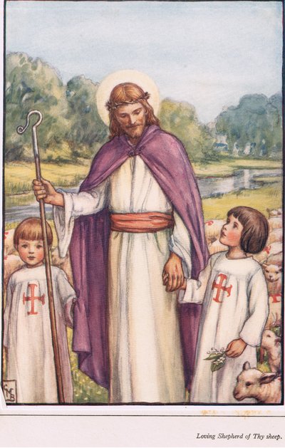 Pastore amorevole delle tue pecore, illustrazione dal Libro dei Canti per Bambini, 1929 da English School