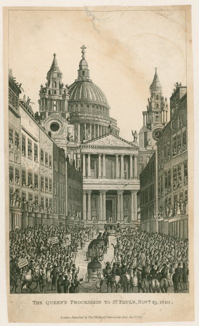 Ludgate Hill. La Processione della Regina a San Paolo, 29 novembre 1820 da English School