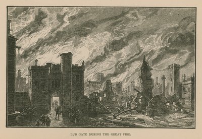 Ludgate durante il Grande Incendio da English School