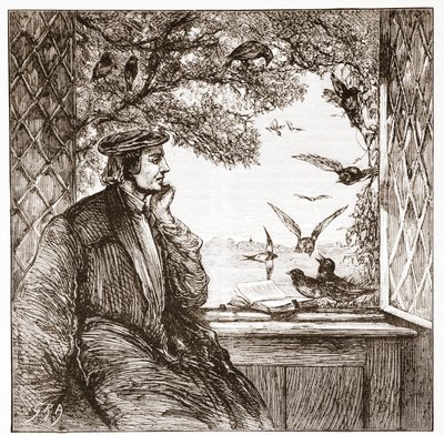Lutero presso il castello di Coburg: la Dieta delle taccole, illustrazione da La storia del protestantesimo di James Aitken Wylie, pub. 1878 da English School