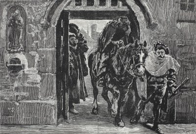 Lutero fugge da Augusta, illustrazione da La storia del protestantesimo di James Aitken Wylie (1808-1890), pub. 1878 da English School