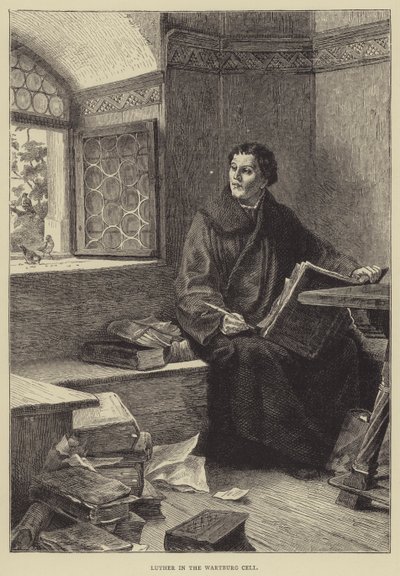 Lutero nella cella di Wartburg da English School